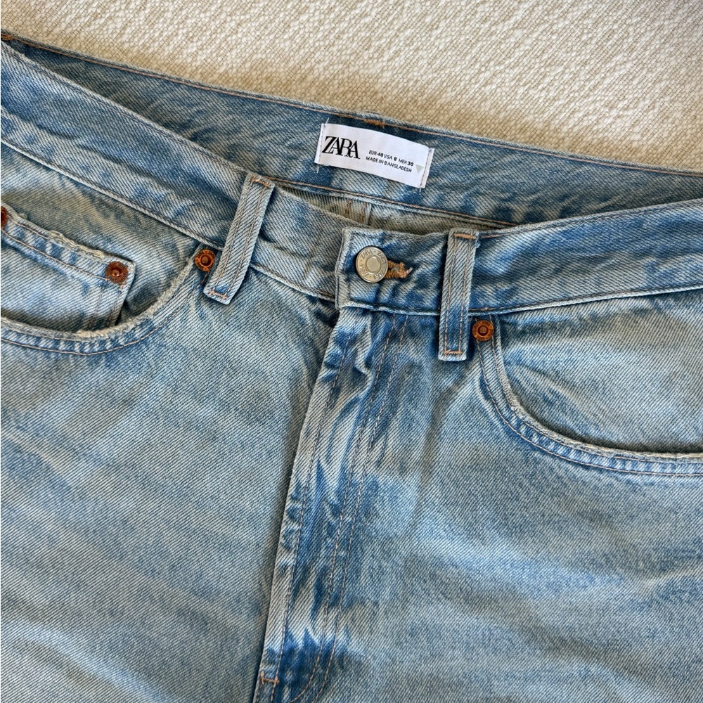 Zara Women's Light Blue Straight Leg Jeans